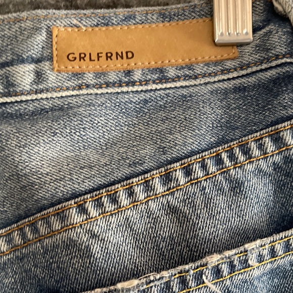 Grlfriend Karolina 26 Jeans High Rise Button Fly Skinny Destroyed Blue - Picture 6 of 8